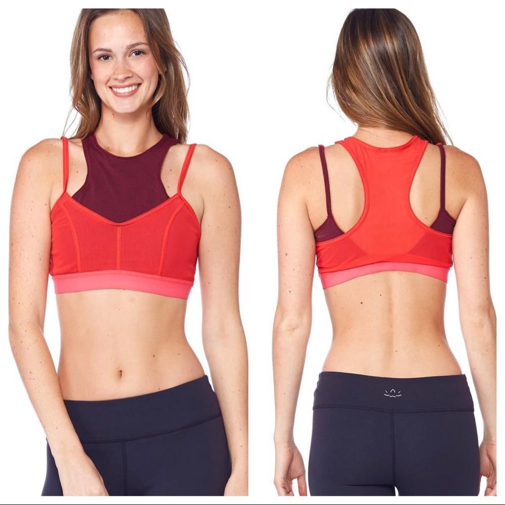 Free People Red Combo Movement Fly Girl Bra Size XS